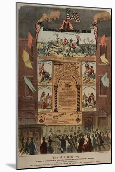 Broadside Regarding Recruitment of African Americans and Celebrating Emancipation in Maryland,…-null-Mounted Giclee Print