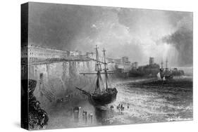 Broadstairs, Kent, Engraved by Robert Brandard, 1842-William Henry Bartlett-Stretched Canvas