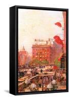 Broadway and Fifth Avenue-Childe Hassam-Framed Stretched Canvas