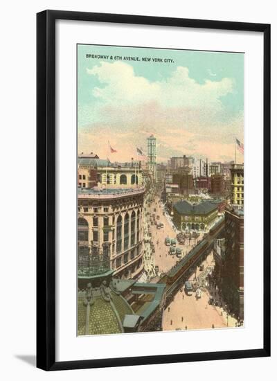 Broadway and Sixth Avenue, New York City-null-Framed Art Print