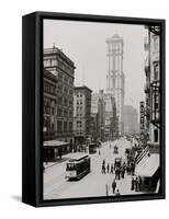 Broadway and Times Building (One Times Square), New York City-null-Framed Stretched Canvas
