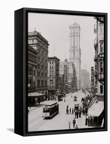 Broadway and Times Building (One Times Square), New York City-null-Framed Stretched Canvas