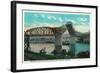 Broadway Bridge over Willamette River - Portland, OR-Lantern Press-Framed Art Print