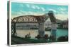 Broadway Bridge over Willamette River - Portland, OR-Lantern Press-Stretched Canvas