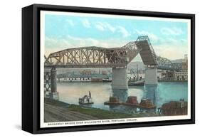 Broadway Bridge, Portland, Oregon-null-Framed Stretched Canvas