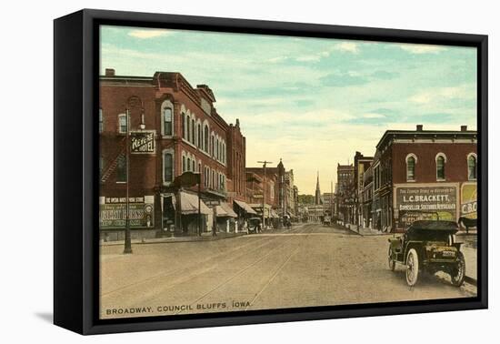 Broadway, Council Bluffs, Iowa-null-Framed Stretched Canvas