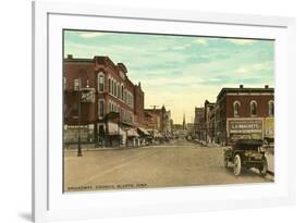 Broadway, Council Bluffs, Iowa-null-Framed Premium Giclee Print