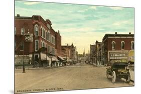 Broadway, Council Bluffs, Iowa-null-Mounted Premium Giclee Print