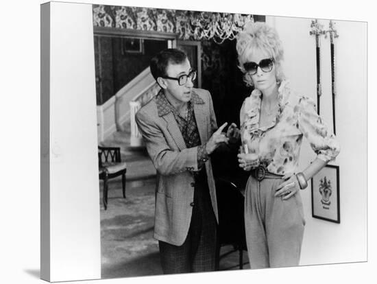 BROADWAY DANNY ROSE, 1984 directed by Woody Allen Woody Allen and Mia Farrow (b/w photo)-null-Stretched Canvas