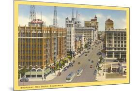 Broadway, Downtown, San Diego, California-null-Mounted Art Print