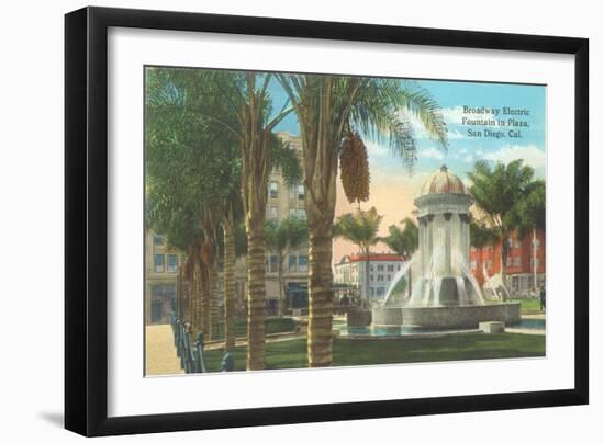 Broadway Electric Fountain, San Diego, California-null-Framed Art Print