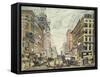 Broadway; from Cortlandt St. and Maidin Lane-Currier & Ives-Framed Stretched Canvas