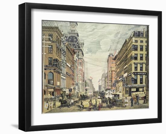 Broadway; from Cortlandt St. and Maidin Lane-Currier & Ives-Framed Giclee Print