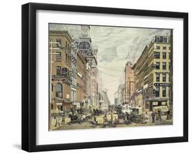 Broadway; from Cortlandt St. and Maidin Lane-Currier & Ives-Framed Giclee Print