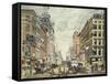 Broadway; from Cortlandt St. and Maidin Lane-Currier & Ives-Framed Stretched Canvas