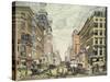 Broadway; from Cortlandt St. and Maidin Lane-Currier & Ives-Stretched Canvas