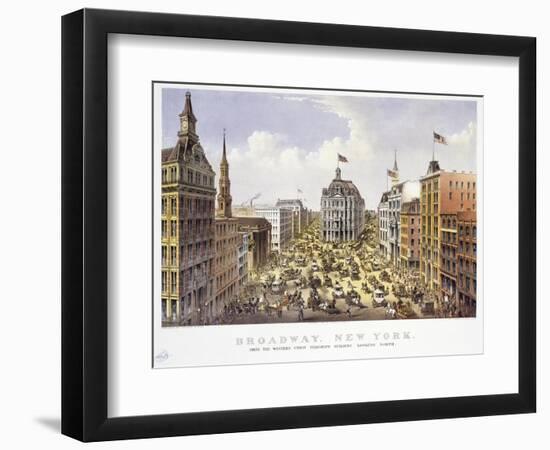 Broadway New York-Currier & Ives-Framed Giclee Print