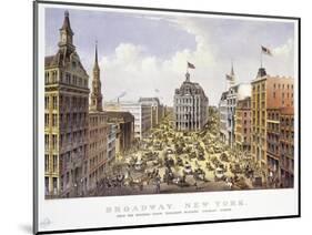 Broadway New York-Currier & Ives-Mounted Giclee Print