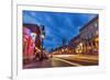 Broadway Street at Dusk in Downtown Nashville, Tennessee, USA-Chuck Haney-Framed Photographic Print