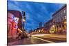 Broadway Street at Dusk in Downtown Nashville, Tennessee, USA-Chuck Haney-Stretched Canvas