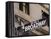 Broadway Street Sign Manhattan, New York City, New York, USA-Amanda Hall-Framed Stretched Canvas
