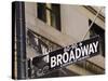 Broadway Street Sign Manhattan, New York City, New York, USA-Amanda Hall-Stretched Canvas