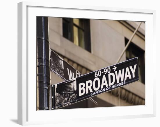 Broadway Street Sign Manhattan, New York City, New York, USA-Amanda Hall-Framed Photographic Print