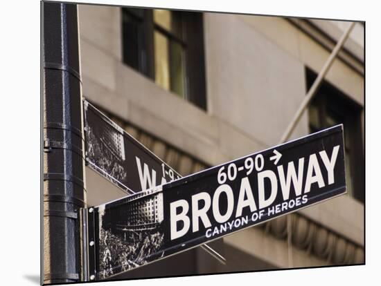 Broadway Street Sign Manhattan, New York City, New York, USA-Amanda Hall-Mounted Photographic Print