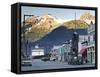 Broadway Street, Skagway, Alaska, USA-Walter Bibikow-Framed Stretched Canvas