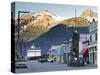 Broadway Street, Skagway, Alaska, USA-Walter Bibikow-Stretched Canvas