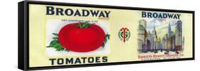 Broadway Tomato Label - St. Louis, MO-Lantern Press-Framed Stretched Canvas