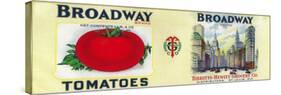 Broadway Tomato Label - St. Louis, MO-Lantern Press-Stretched Canvas