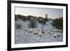 Broadway Tower and Sheep in Morning Frost, Broadway, Cotswolds, Worcestershire, England, UK-Stuart Black-Framed Photographic Print