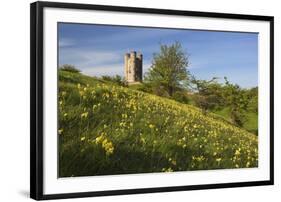 Broadway Tower with Cowslips, Broadway, Worcestershire, England, United Kingdom, Europe-Stuart Black-Framed Photographic Print