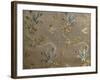 Brocaded Cloth with Floral and Foil Drawing, 16th Century-null-Framed Giclee Print