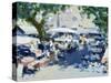 Brocante Market, Antibes (W/C on Paper)-Laurence Fish-Stretched Canvas