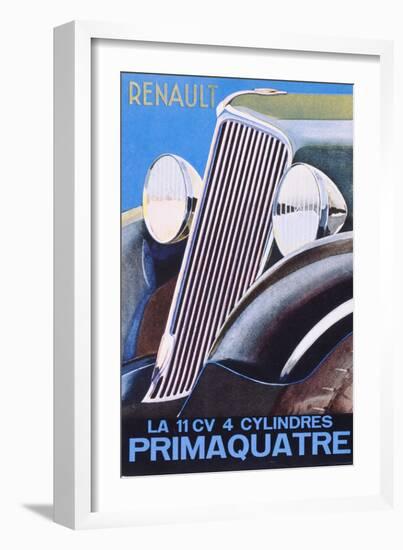 Brochure Advertising the Renault Primaquatre Automobile, c.1930-French School-Framed Giclee Print