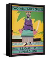 Brochure Cover for 'Two West Indies Cruises' on Board the S.S. 'Carinthia', 1929-null-Framed Stretched Canvas