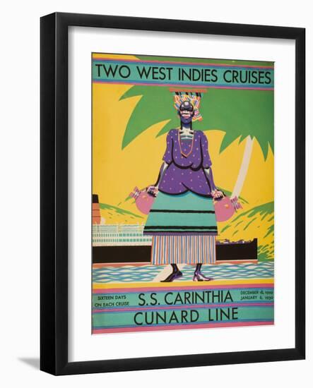 Brochure Cover for 'Two West Indies Cruises' on Board the S.S. 'Carinthia', 1929-null-Framed Giclee Print