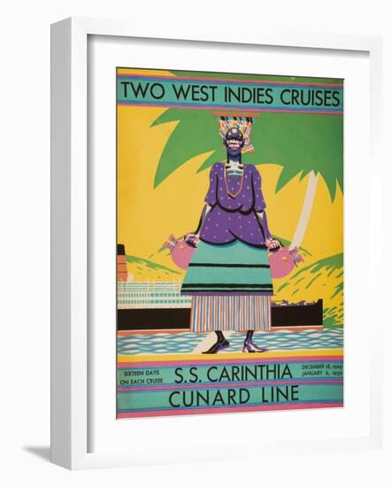 Brochure Cover for 'Two West Indies Cruises' on Board the S.S. 'Carinthia', 1929-null-Framed Giclee Print