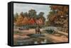 Brockley Water Splash, Brockenhurst-Alfred Robert Quinton-Framed Stretched Canvas