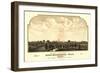 Brockton, Massachusetts - Panoramic Map-Lantern Press-Framed Art Print