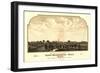 Brockton, Massachusetts - Panoramic Map-Lantern Press-Framed Art Print