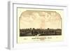 Brockton, Massachusetts - Panoramic Map-Lantern Press-Framed Art Print