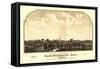 Brockton, Massachusetts - Panoramic Map-Lantern Press-Framed Stretched Canvas