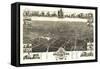 Brockton, Massachusetts - Panoramic Map-Lantern Press-Framed Stretched Canvas