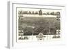 Brockton, Massachusetts - Panoramic Map-Lantern Press-Framed Art Print