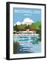 Brockwell Lido - Dave Thompson Contemporary Travel Print-Dave Thompson-Framed Giclee Print