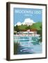 Brockwell Lido - Dave Thompson Contemporary Travel Print-Dave Thompson-Framed Giclee Print