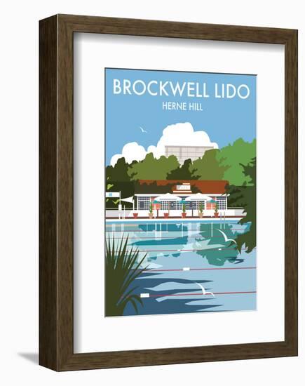 Brockwell Lido - Dave Thompson Contemporary Travel Print-Dave Thompson-Framed Giclee Print